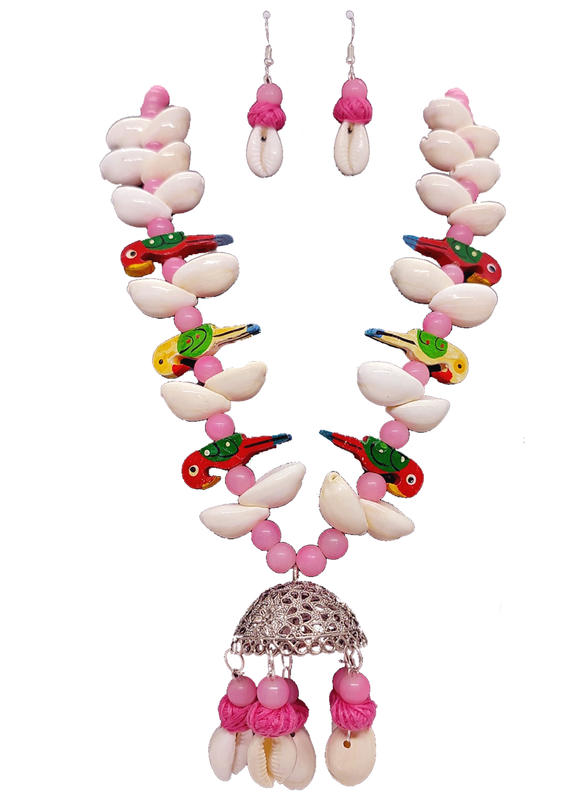 Pink Parrot Necklace Set